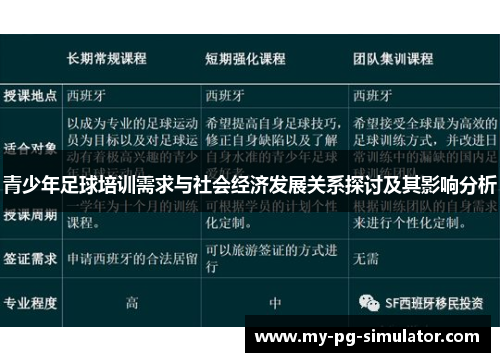 青少年足球培训需求与社会经济发展关系探讨及其影响分析